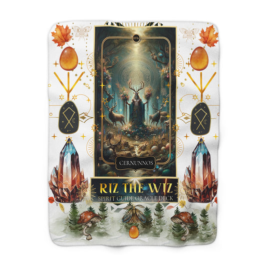 Cernunnos Cozy Forest Spirit Sherpa Fleece Blanket